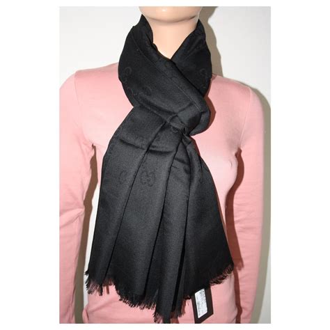 black gucci scarf wool|Gucci wool scarf women's.